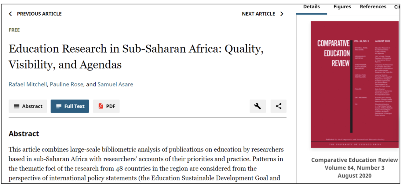 A Guide to the African Education Research Database